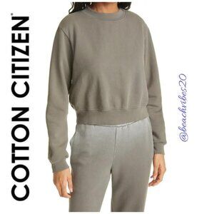 COTTON CITIZEN Women's Milan Crew Sweatshirt Taupe Large NWT